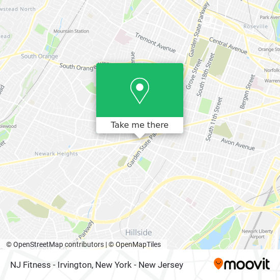 Mapa de NJ Fitness - Irvington