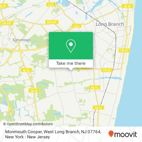 Mapa de Monmouth Cooper, West Long Branch, NJ 07764