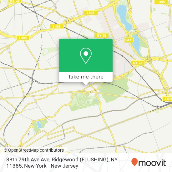 Mapa de 88th 79th Ave Ave, Ridgewood (FLUSHING), NY 11385