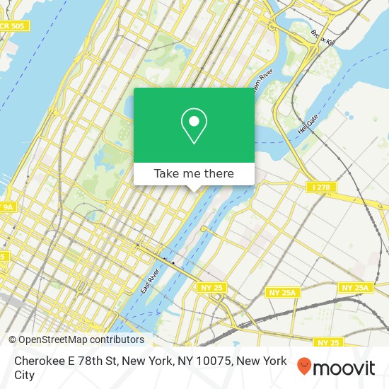 Cherokee E 78th St, New York, NY 10075 map