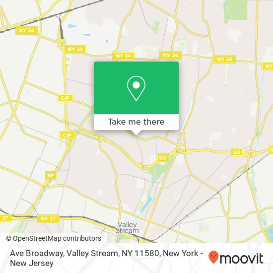 Mapa de Ave Broadway, Valley Stream, NY 11580