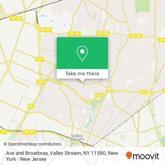 Ave and Broadway, Valley Stream, NY 11580 map