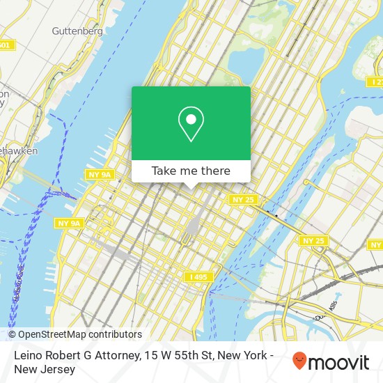 Leino Robert G Attorney, 15 W 55th St map