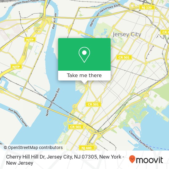 Mapa de Cherry Hill Hill Dr, Jersey City, NJ 07305