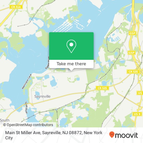 Main St Miller Ave, Sayreville, NJ 08872 map