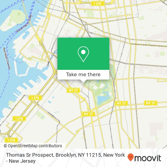 Mapa de Thomas Sr Prospect, Brooklyn, NY 11215