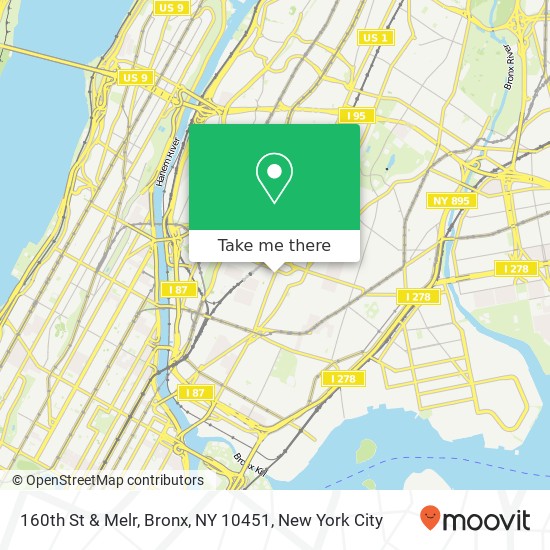 160th St & Melr, Bronx, NY 10451 map