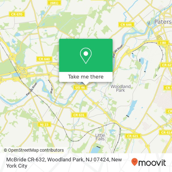 Mapa de McBride CR-632, Woodland Park, NJ 07424