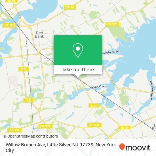 Mapa de Willow Branch Ave, Little Silver, NJ 07739