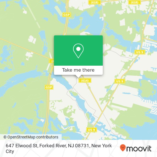 Mapa de 647 Elwood St, Forked River, NJ 08731