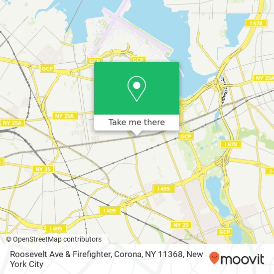 Mapa de Roosevelt Ave & Firefighter, Corona, NY 11368