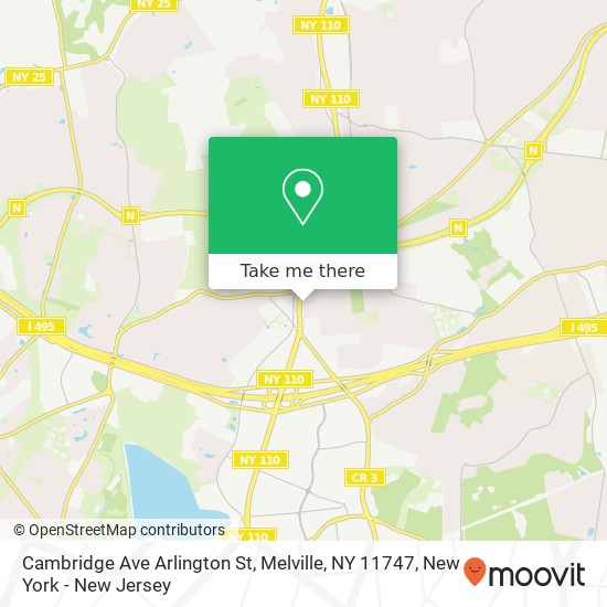 Mapa de Cambridge Ave Arlington St, Melville, NY 11747