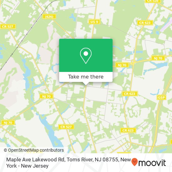 Mapa de Maple Ave Lakewood Rd, Toms River, NJ 08755