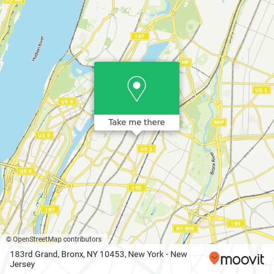 Mapa de 183rd Grand, Bronx, NY 10453