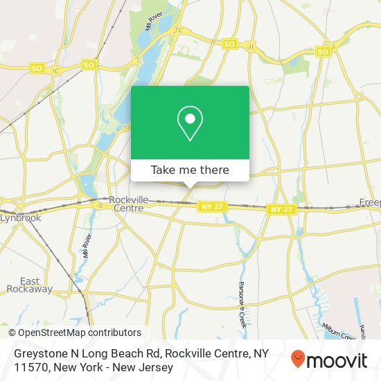 Mapa de Greystone N Long Beach Rd, Rockville Centre, NY 11570