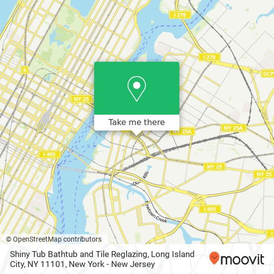Mapa de Shiny Tub Bathtub and Tile Reglazing, Long Island City, NY 11101