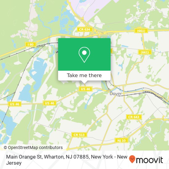 Mapa de Main Orange St, Wharton, NJ 07885