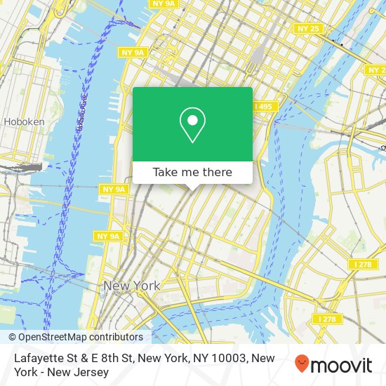 Lafayette St & E 8th St, New York, NY 10003 map