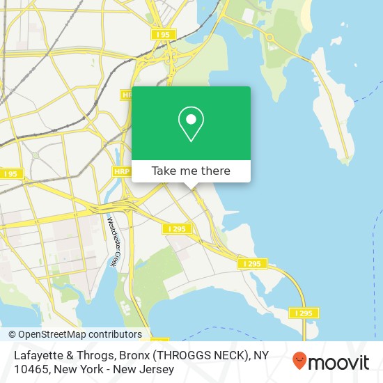 Mapa de Lafayette & Throgs, Bronx (THROGGS NECK), NY 10465