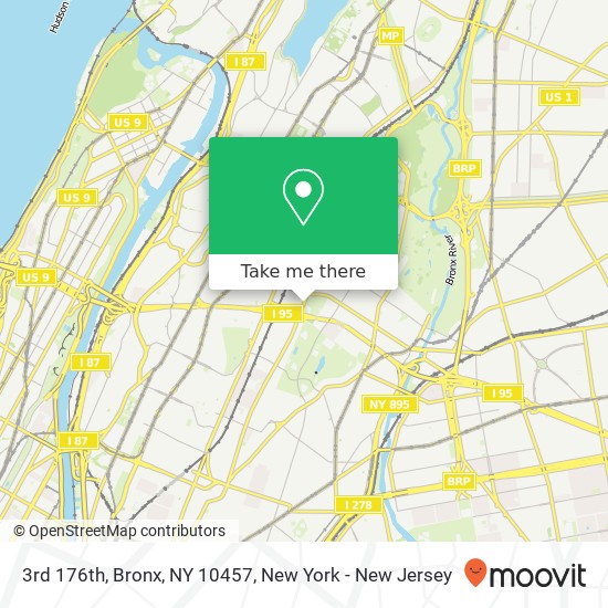 3rd 176th, Bronx, NY 10457 map