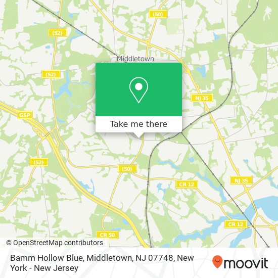 Mapa de Bamm Hollow Blue, Middletown, NJ 07748