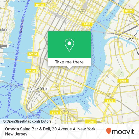 Omega Salad Bar & Deli, 20 Avenue A map