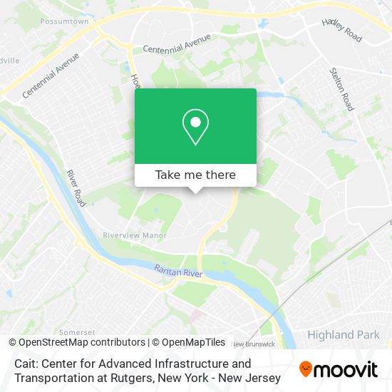 Mapa de Cait: Center for Advanced Infrastructure and Transportation at Rutgers