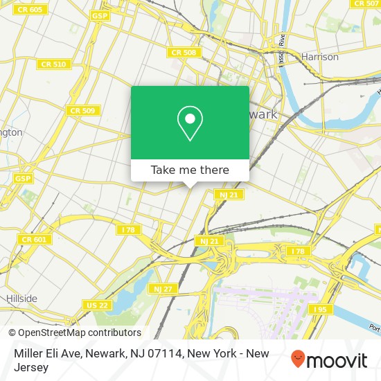Miller Eli Ave, Newark, NJ 07114 map