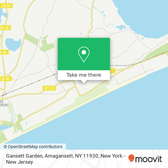 Mapa de Gansett Garden, Amagansett, NY 11930