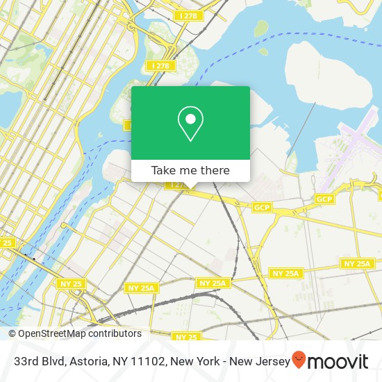Mapa de 33rd Blvd, Astoria, NY 11102