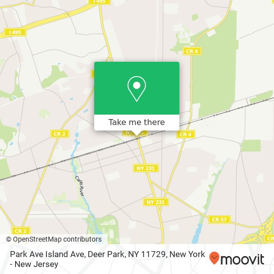 Mapa de Park Ave Island Ave, Deer Park, NY 11729