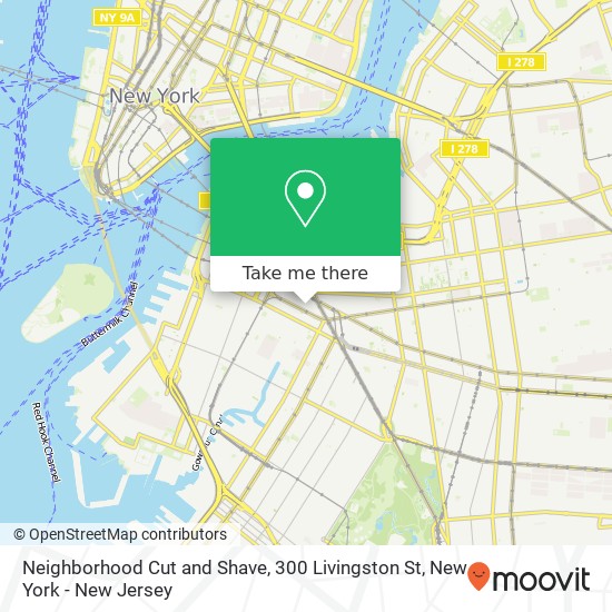 Neighborhood Cut and Shave, 300 Livingston St map