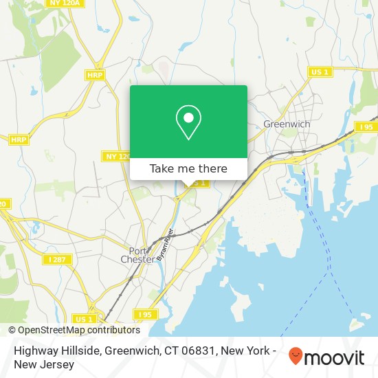 Mapa de Highway  Hillside, Greenwich, CT 06831