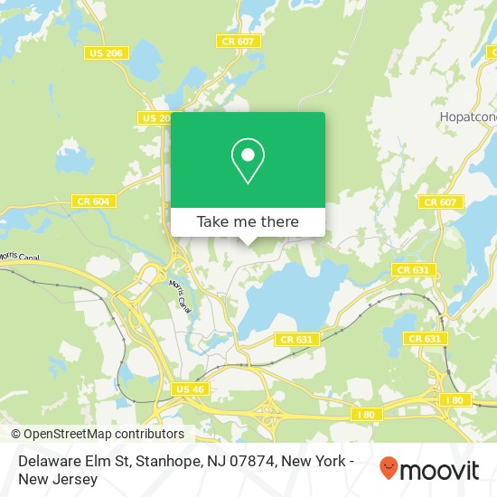 Mapa de Delaware Elm St, Stanhope, NJ 07874