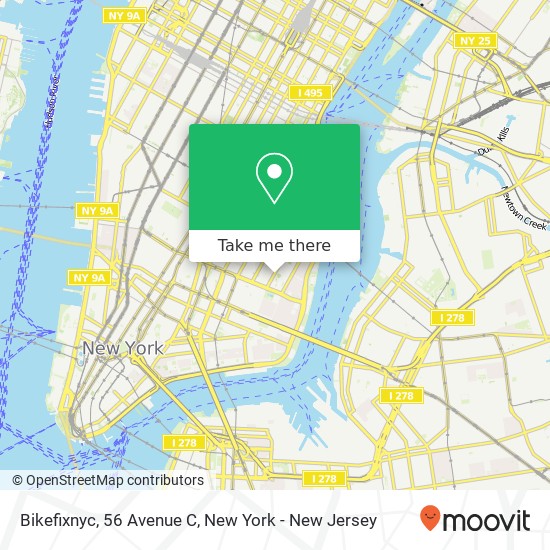 Mapa de Bikefixnyc, 56 Avenue C