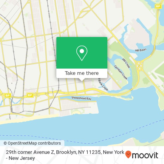 Mapa de 29th corner Avenue Z, Brooklyn, NY 11235