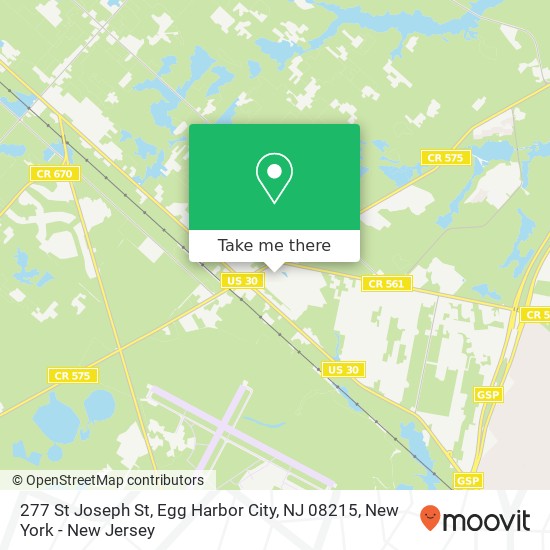 Mapa de 277 St Joseph St, Egg Harbor City, NJ 08215