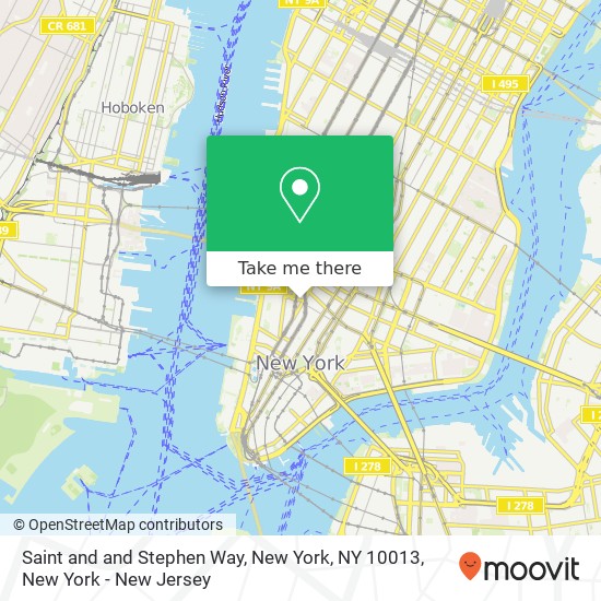 Saint and and Stephen Way, New York, NY 10013 map