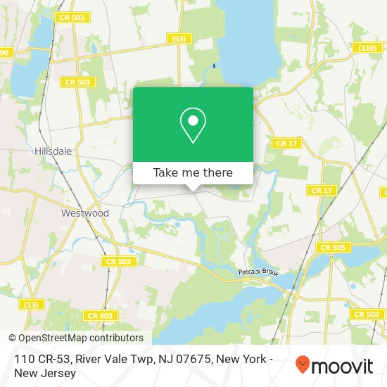 Mapa de 110 CR-53, River Vale Twp, NJ 07675