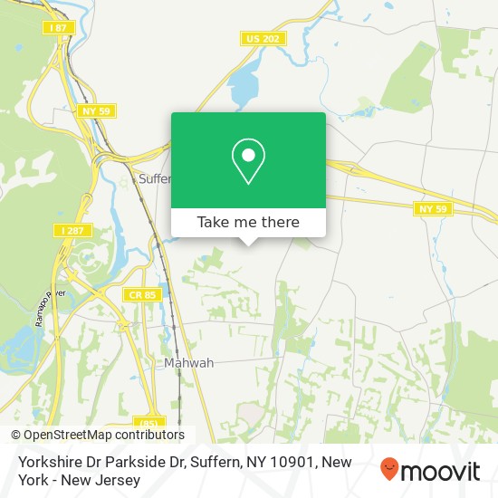 Mapa de Yorkshire Dr Parkside Dr, Suffern, NY 10901