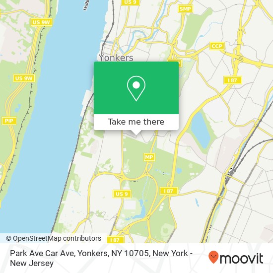 Mapa de Park Ave Car Ave, Yonkers, NY 10705