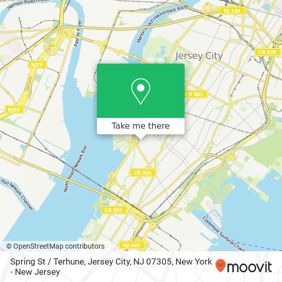 Mapa de Spring St / Terhune, Jersey City, NJ 07305