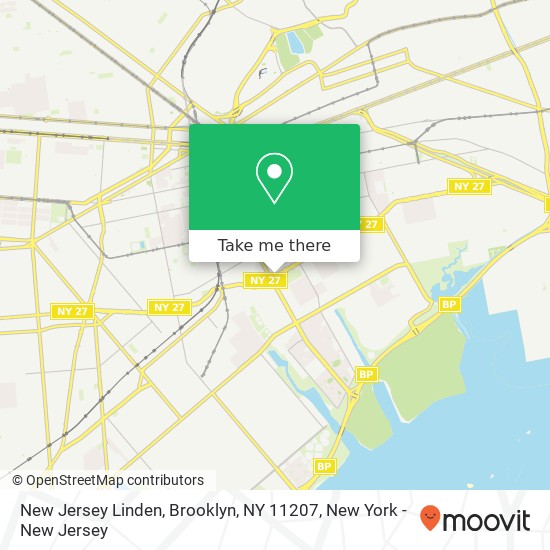 Mapa de New Jersey Linden, Brooklyn, NY 11207