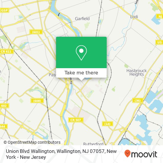 Mapa de Union Blvd Wallington, Wallington, NJ 07057