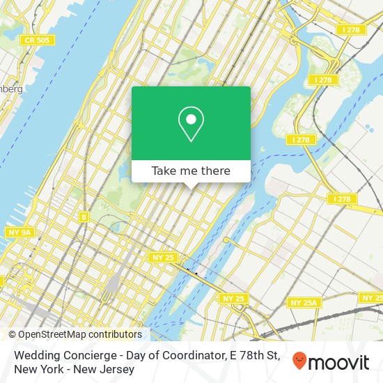 Wedding Concierge - Day of Coordinator, E 78th St map