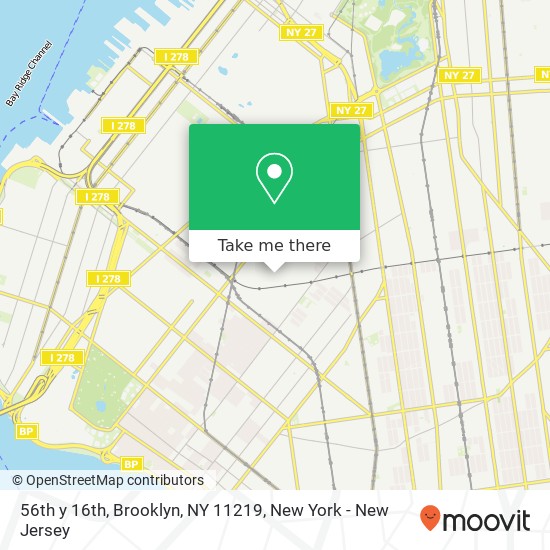 Mapa de 56th y 16th, Brooklyn, NY 11219