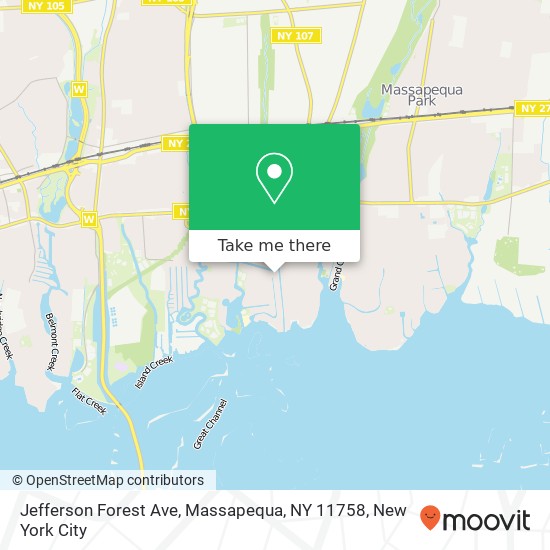 Mapa de Jefferson Forest Ave, Massapequa, NY 11758