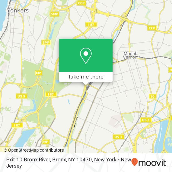 Mapa de Exit 10 Bronx River, Bronx, NY 10470