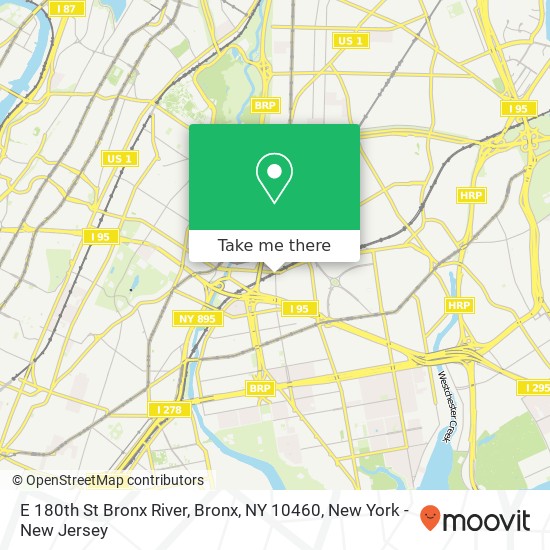 E 180th St Bronx River, Bronx, NY 10460 map
