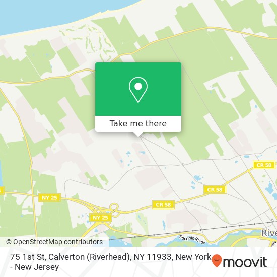 Mapa de 75 1st St, Calverton (Riverhead), NY 11933